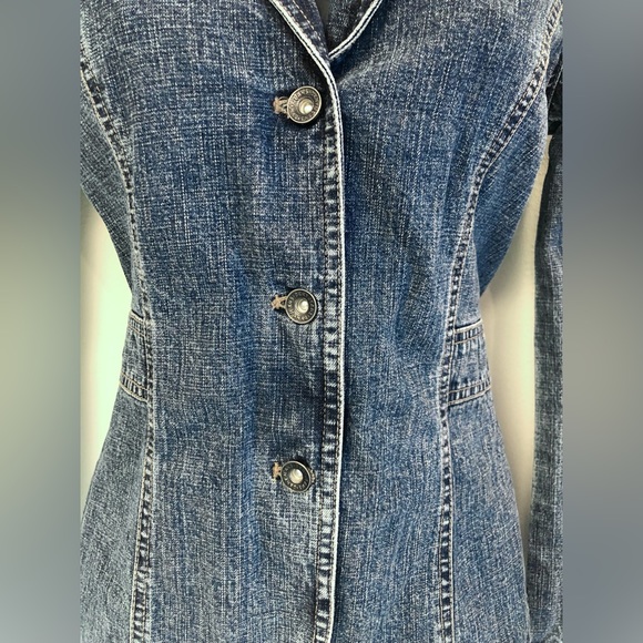 Vintage Y2K DKNY Jeans Blue Denim Jean Blazer Jacket Size S - Picture 4 of 8